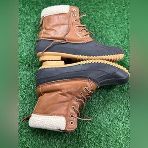 SKECHERS WOMEN’S DUCK-WADDLE‎ 48837BLKTN WINTER SNOW BOOTS Size 8